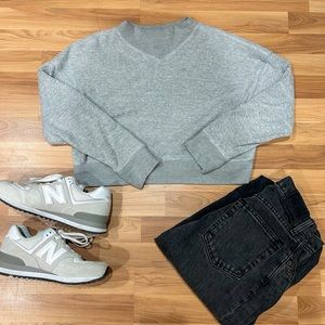Urban Outfitters Grey Mock Neck Crewneck Sweatshirt